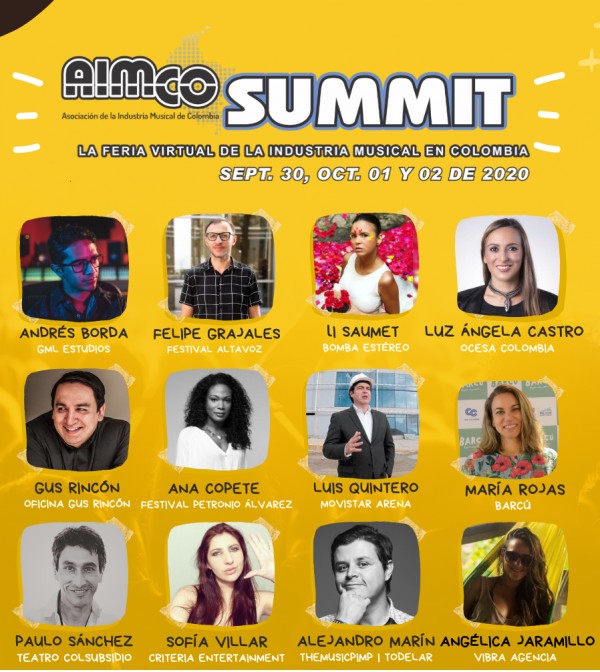 Aimco Summit reunirá online a profesionales de la industria musical colombiana