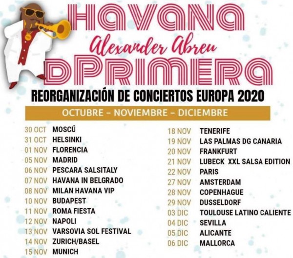 Gira de Alexander Abreu y Havana D´Primera en España este 2020
