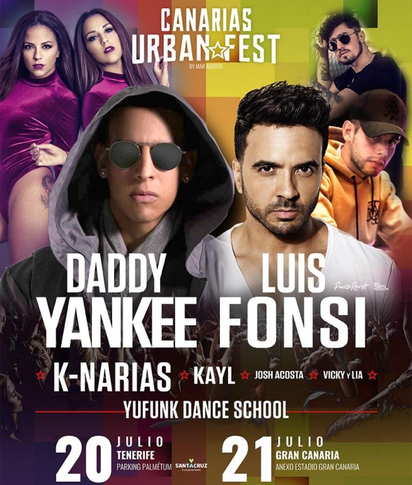 Luis Fonsi y Daddy Yankee encabezan el cartel Canarias Urban Fest en Tenerife y Gran Canaria