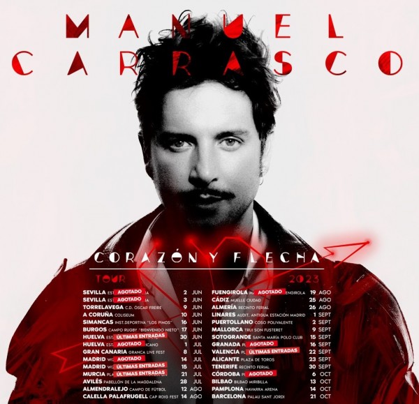 Manuel Carrasco inicia este viernes su gira 'Corazón y Flecha' en el Estadio dela Cartuja de Sevilla