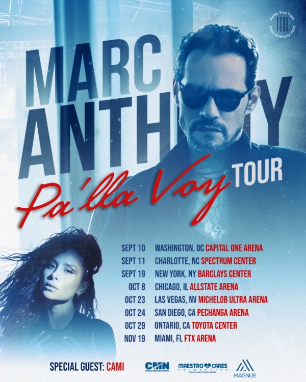 Marc Anthony inicia la gira 'Pa'llá voy' con la chilena Cami como invitada