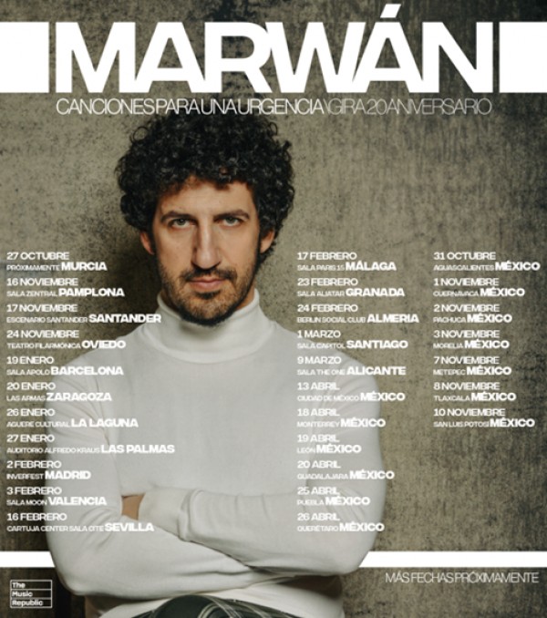 Marwán celebrará sus 20 años en la música con el disco 'Canciones para una urgencia' y una gira por España y América Latina