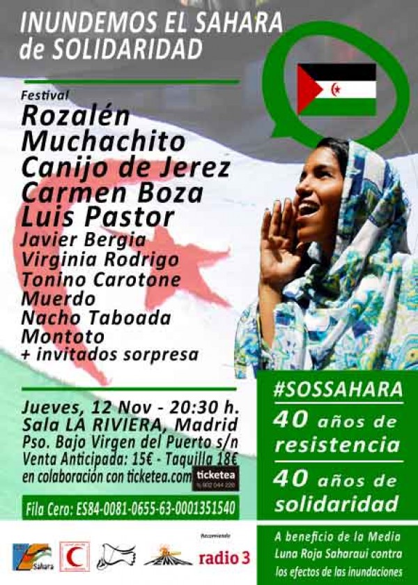 Rozalén, Luis Pastor, Muchachito o Javier Bergia, en un festival solidario con el Sahara